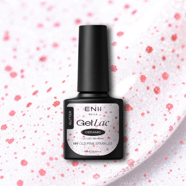 Gel lak Ceramic 149 Old Pink Sparkles - gelový lak bez HEMA, 10 ml