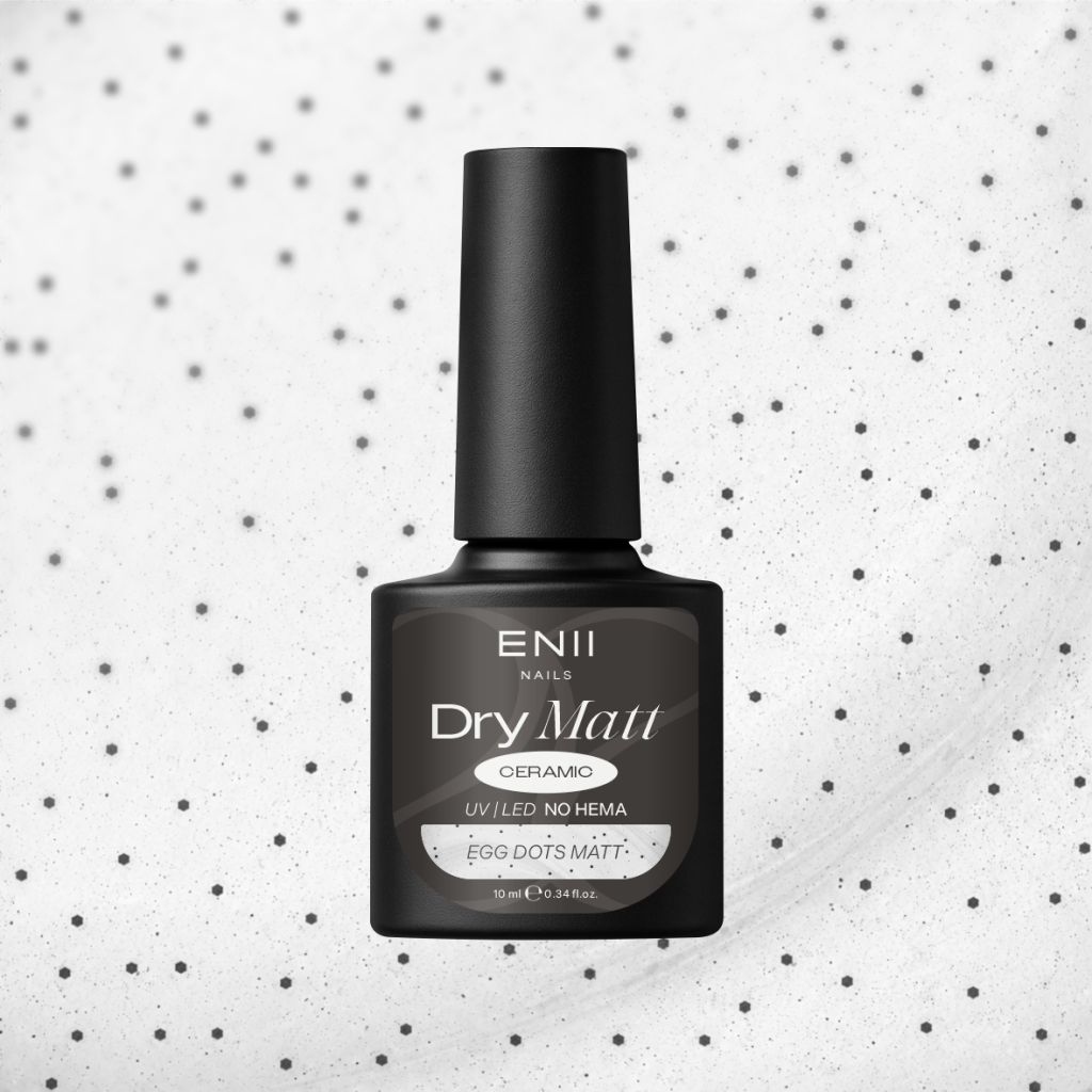 Dry Matt Ceramic Egg Dots Matt - matný bezvýpotkový vrchní lak s černými tečkami, 10ml