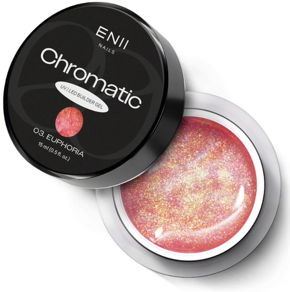 ENII Chromatic Builder UV LED gel 03 Euphoria - glittrový stavební gel, 15ml
