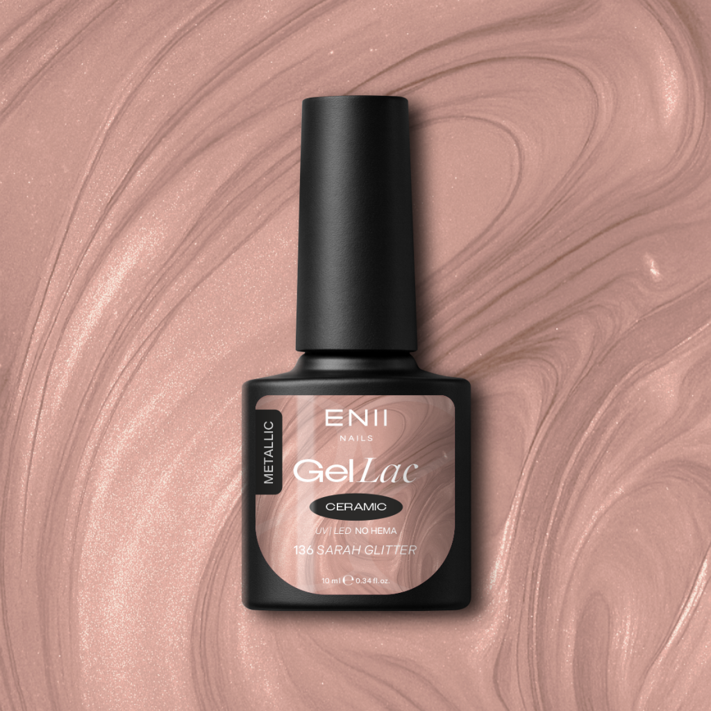 Gel lak Ceramic 136 Sarah Glitter - gelový lak bez HEMA, 10 ml