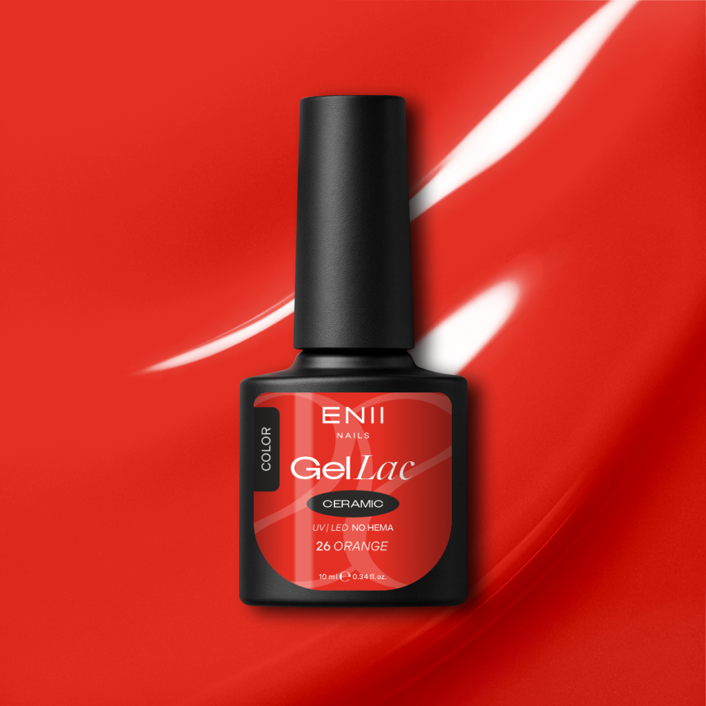 Gel lak Ceramic 26 Orange - gelový lak bez HEMA, 10 ml