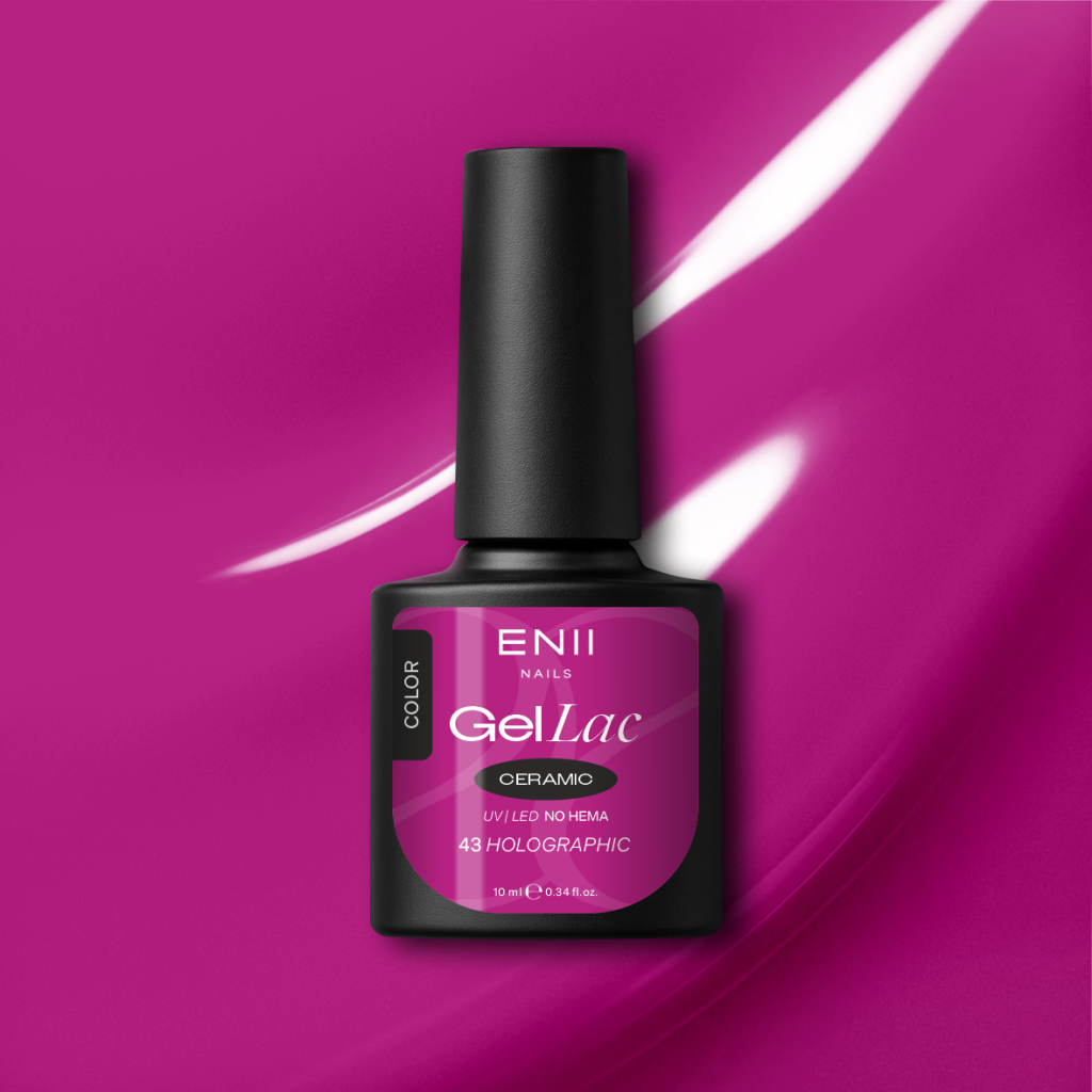Gel lak Ceramic 43 Holographic - gelový lak bez HEMA, 10 ml