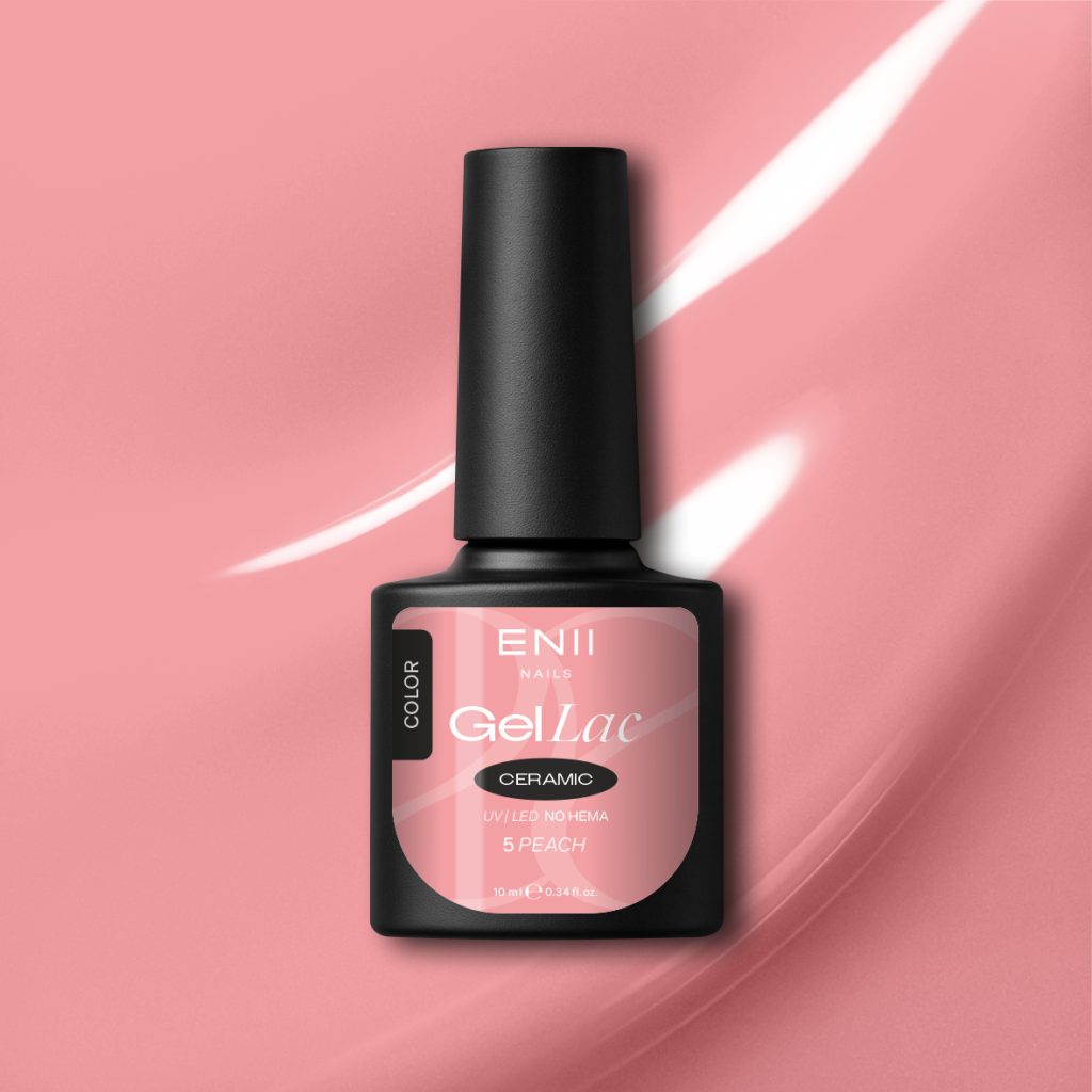 Gel lak Ceramic 5 Peach - gelový lak bez HEMA, 10 ml