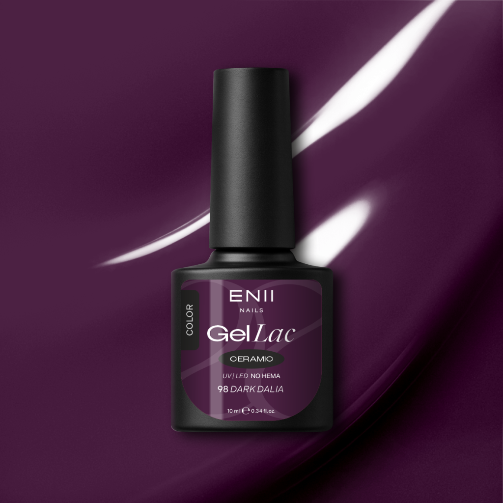 Gel lak Ceramic 98 Dark Dalia - gelový lak bez HEMA, 10 ml