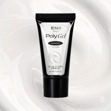 Glitter Polygel Ceramic 13 Glitter White - polygel v tubě, 30 ml