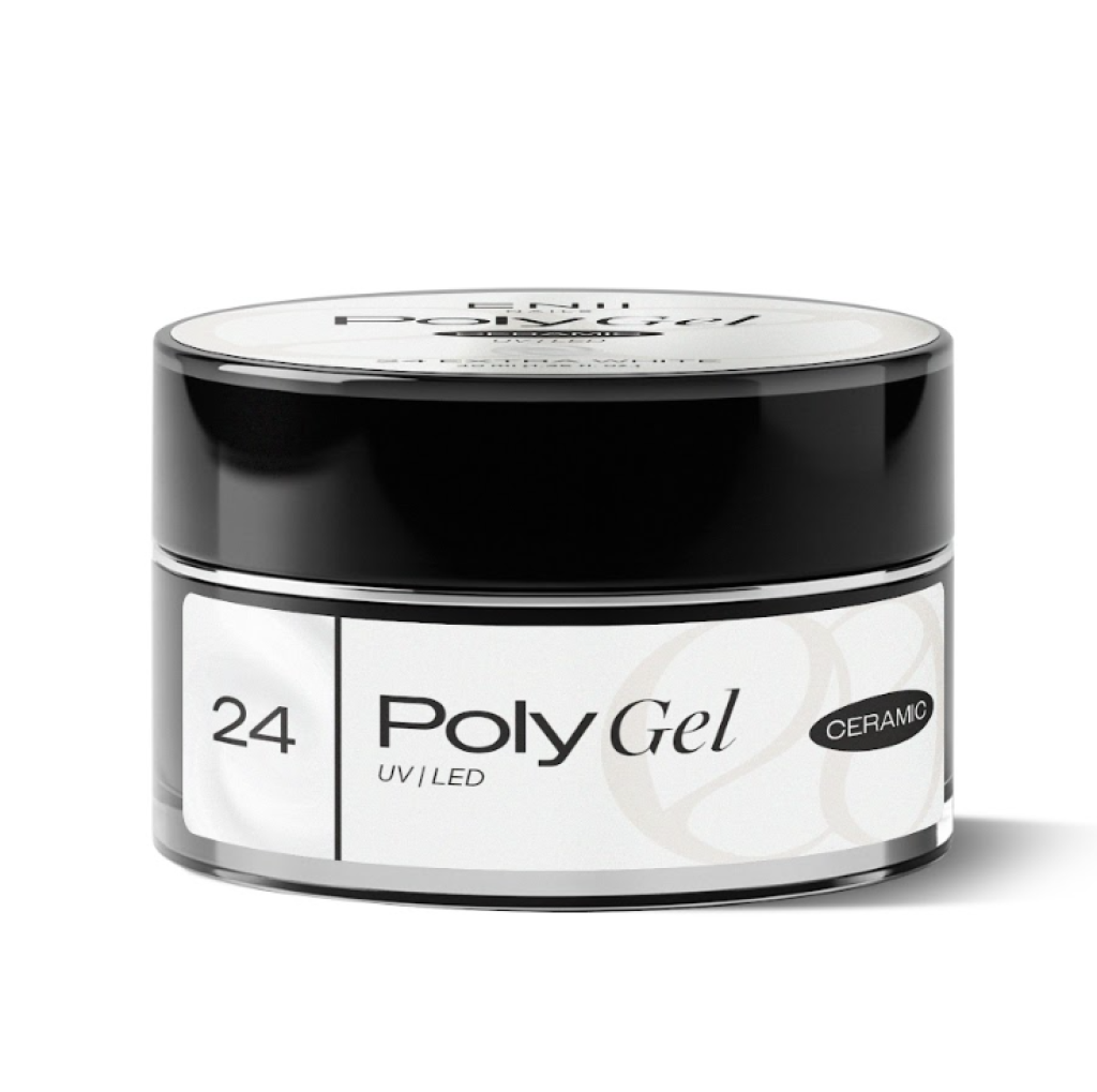 Polygel Ceramic 24 Extra White - polygel v kelímku, 40 ml